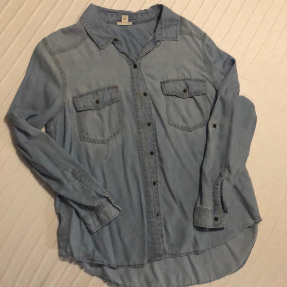 Denim chambray button down